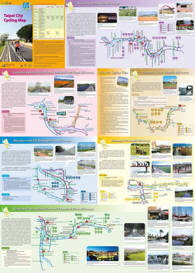 Mappa delle piste ciclabili di Taipei